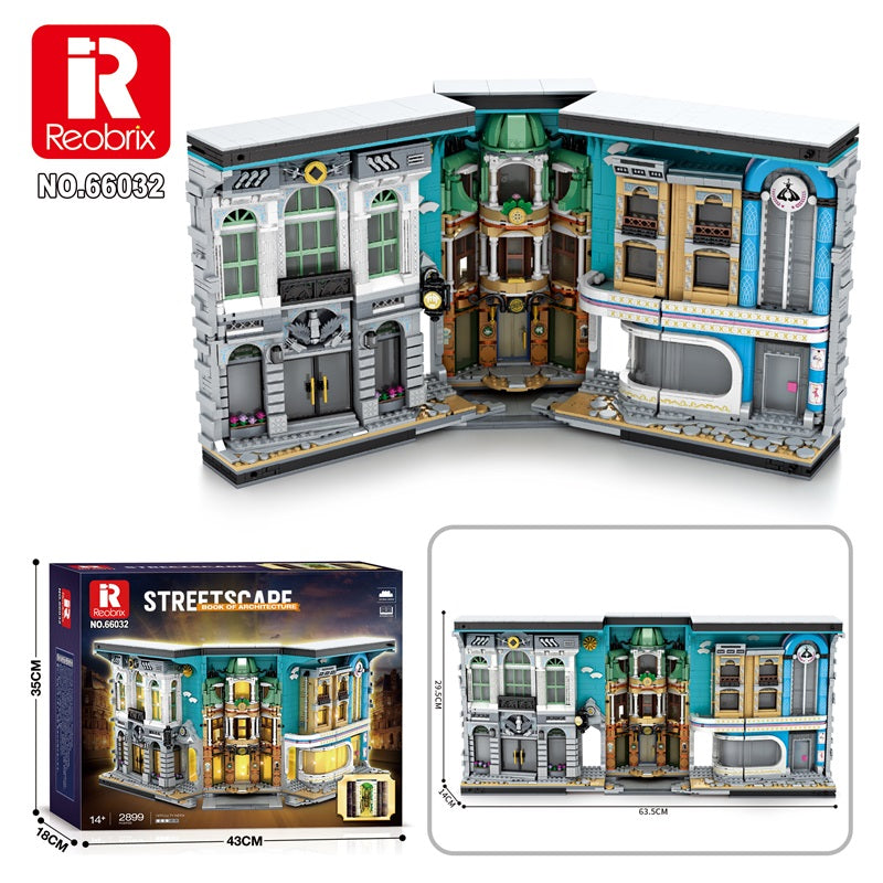 Reobrix 66032 Buchstütze Book Straßen Streetview Beleuchtungsset 3108 Teile OVP